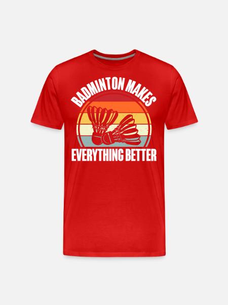 Badminton - Men's Premium Organic T-Shirt - red