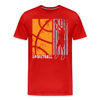 Basketball Basketballer - Männer Premium Bio T-Shirt - Rot - Vorne - Damien (186cm)