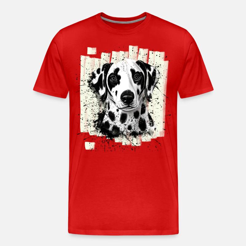 Dalmatiner Hund - Männer Premium Bio T-Shirt - Rot