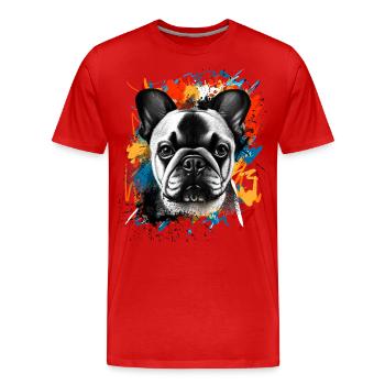 Bouledogue français - T-shirt bio Premium Homme - rouge - Devant - Damien (186cm)
