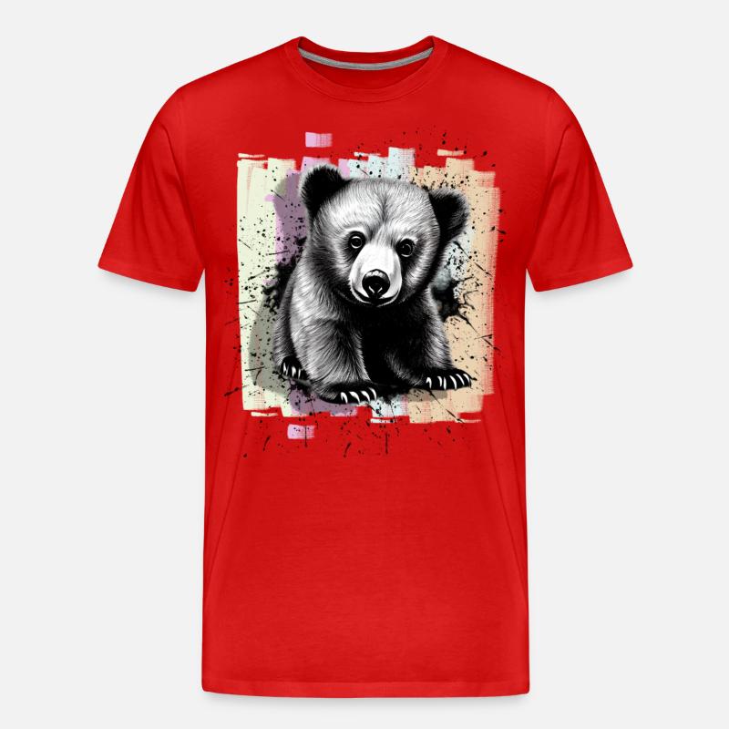 Bär - Männer Premium Bio T-Shirt - Rot