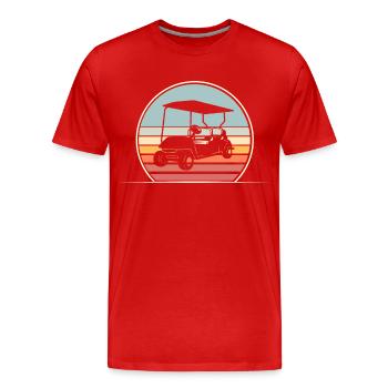 Golf Golfer - Männer Premium Bio T-Shirt - Rot - Vorne - Damien (186cm)