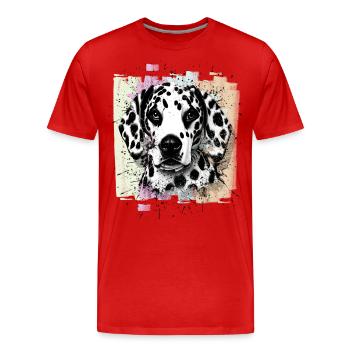 Dalmatian - Men's Premium Organic T-Shirt - red - Front - Damien (186cm)