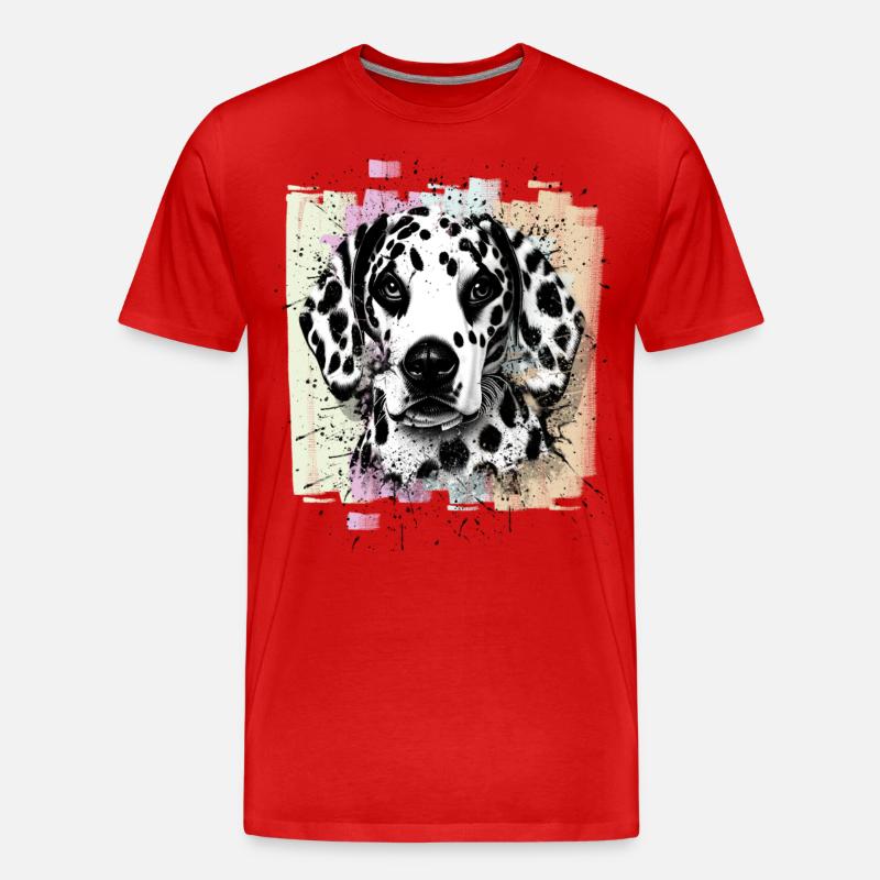 Dalmatiner - Männer Premium Bio T-Shirt - Rot