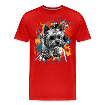 Yorkshire Terrier - Men's Premium Organic T-Shirt - red - Front - Damien (186cm)