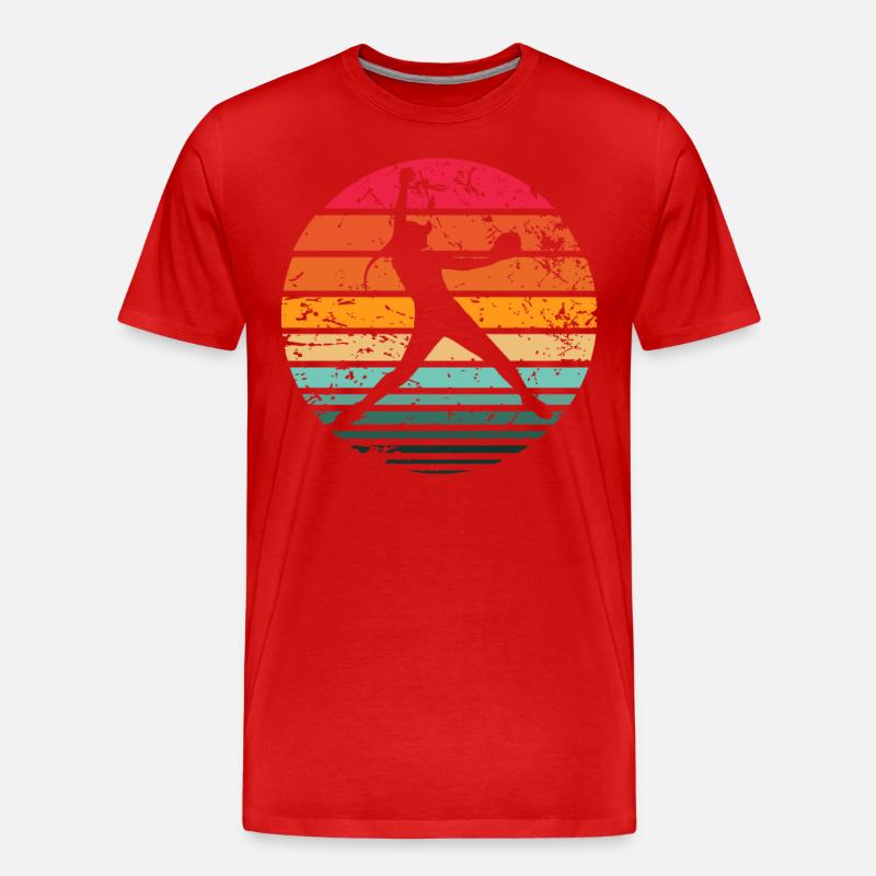 Baseball - Männer Premium Bio T-Shirt - Rot