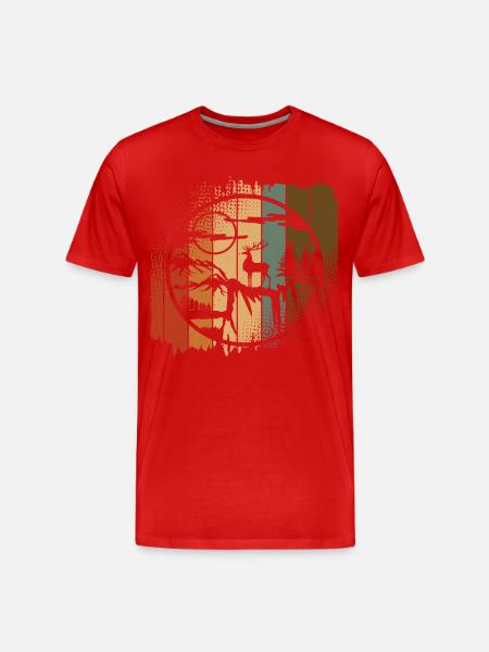 Deer Mountains Forest - Men's Premium Organic T-Shirt - red