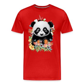 Panda - T-shirt bio Premium Homme - rouge - Devant - Damien (186cm)