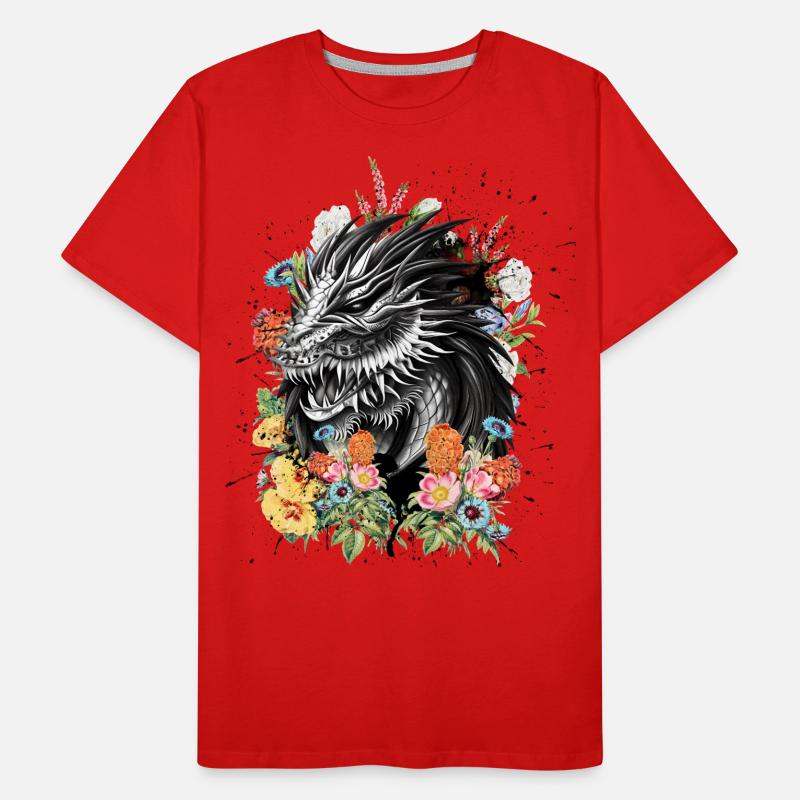 Fleurs de dragon T-shirt bio Premium Homme