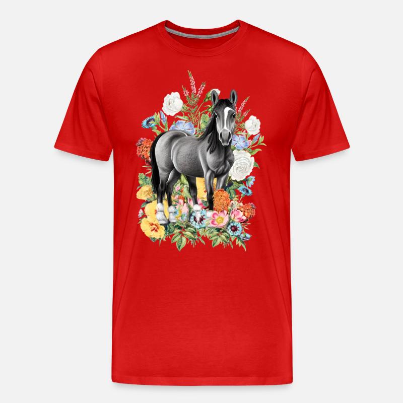Fleurs de cheval - T-shirt bio Premium Homme - rouge