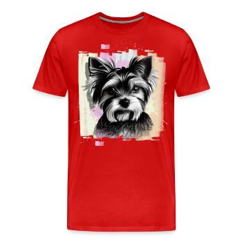 Yorkshire Terrier - Men's Premium Organic T-Shirt - red - Front - Damien (186cm)