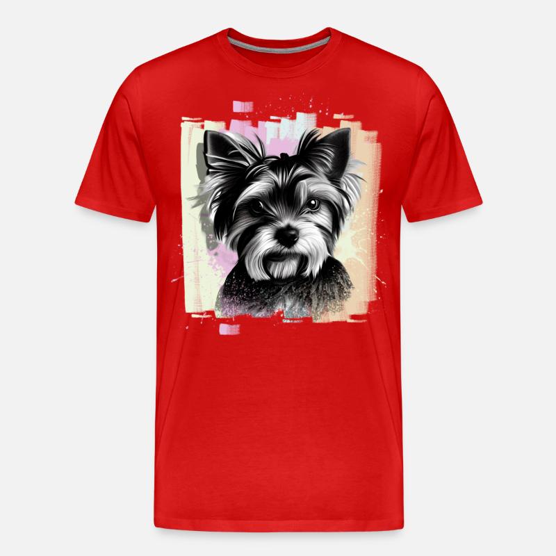 Yorkshire Terrier - Männer Premium Bio T-Shirt - Rot