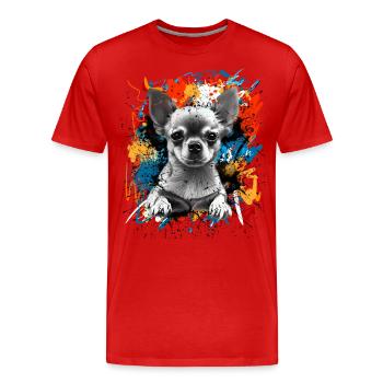Chihuahua - Männer Premium Bio T-Shirt - Rot - Vorne - Damien (186cm)