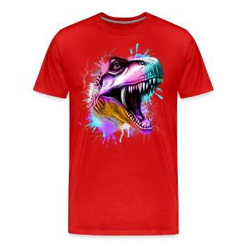 T Rex Bunt - Men's Premium Organic T-Shirt - red - Front - Damien (186cm)