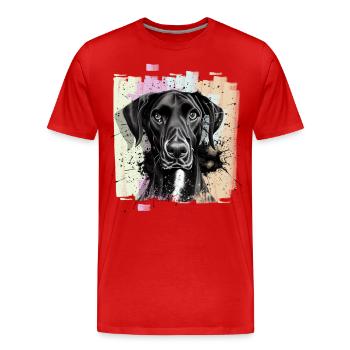Chien Dogue Dogue Noir - T-shirt bio Premium Homme - rouge - Devant - Damien (186cm)