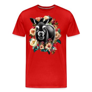 Fleurs d’âne - T-shirt bio Premium Homme - rouge - Devant - Damien (186cm)