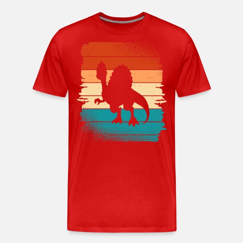Dino Dinosaurier - Männer Premium Bio T-Shirt - Rot