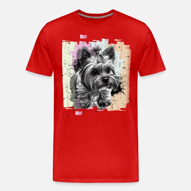 Yorkshire Terrier - Männer Premium Bio T-Shirt - Rot