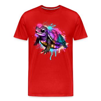 Tortue tortue tortue - T-shirt bio Premium Homme - rouge - Devant - Damien (186cm)
