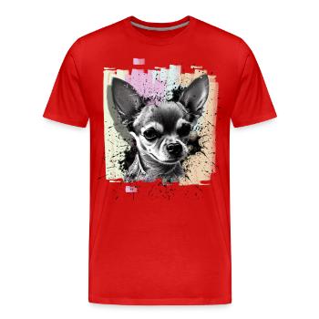 Chihuahua - T-shirt bio Premium Homme - rouge - Devant - Damien (186cm)