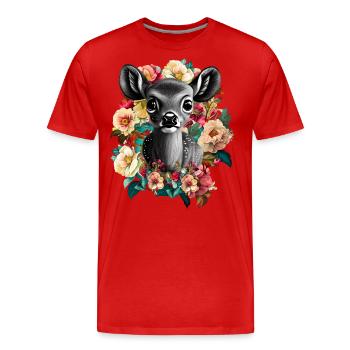 Roe deer - Men's Premium Organic T-Shirt - red - Front - Damien (186cm)