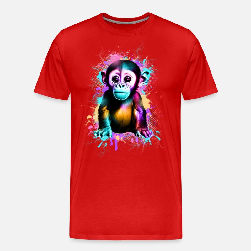 Affe - Männer Premium Bio T-Shirt - Rot