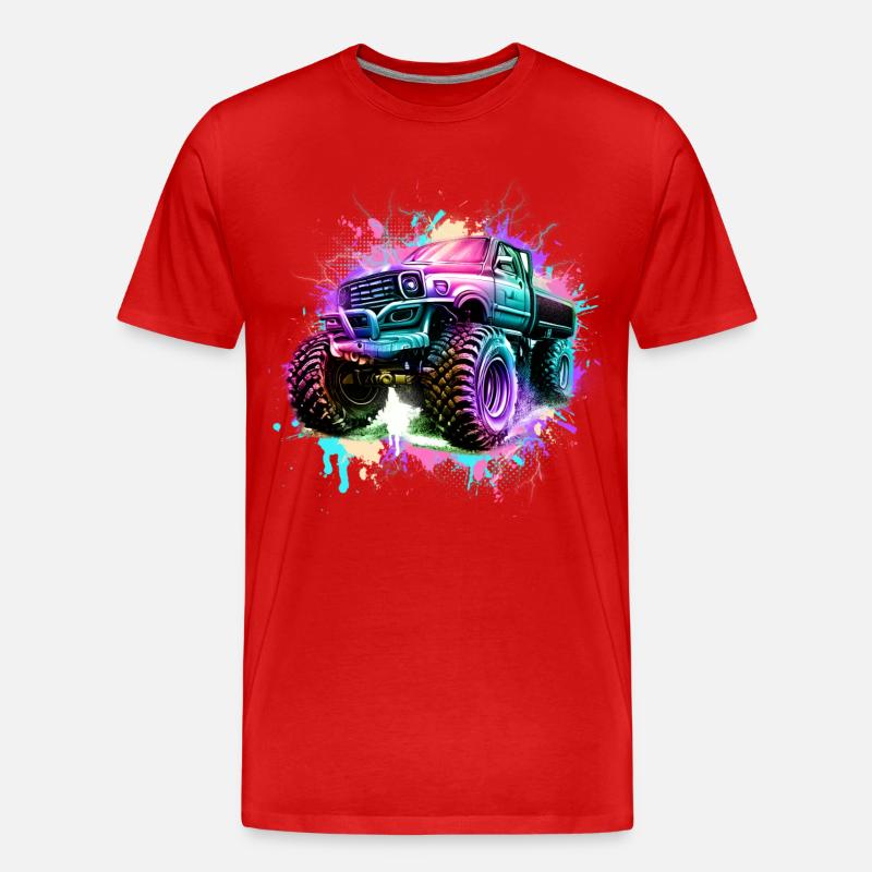Monstertruck - Männer Premium Bio T-Shirt - Rot