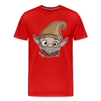 Gnome Dwarf Gnome - Men's Premium Organic T-Shirt - red - Front - Damien (186cm)