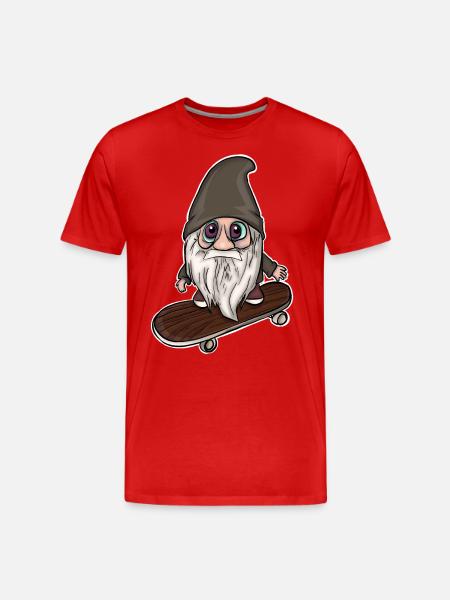 Gnome Skater Skateboard - Men's Premium Organic T-Shirt - red