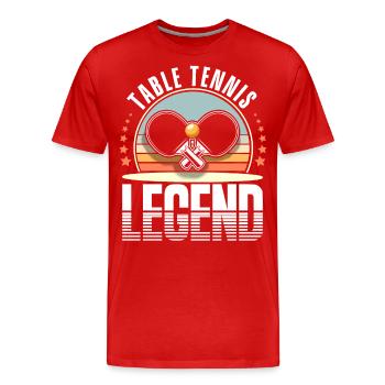 Tischtennis - Männer Premium Bio T-Shirt - Rot - Vorne - Damien (186cm)