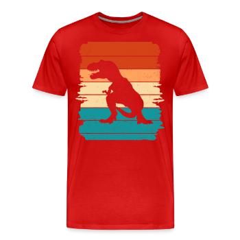 T Rex - T-shirt bio Premium Homme - rouge - Devant - Damien (186cm)