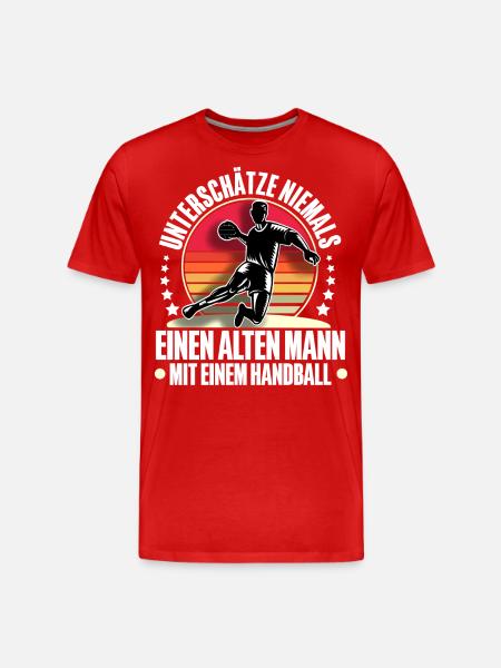 Handball Handballer - Männer Premium Bio T-Shirt - Rot