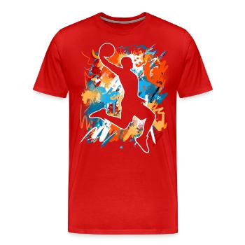 Basketball Basketballer - Männer Premium Bio T-Shirt - Rot - Vorne - Damien (186cm)
