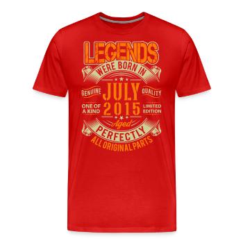 2015 Juli Geburtstag Legende - Männer Premium Bio T-Shirt - Rot - Vorne - Damien (186cm)