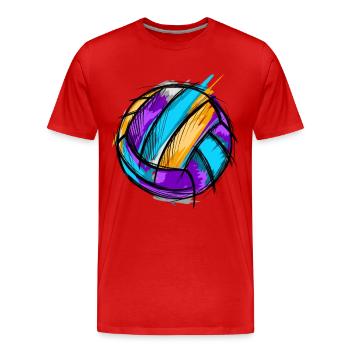 Volleyball - Men's Premium Organic T-Shirt - red - Front - Damien (186cm)