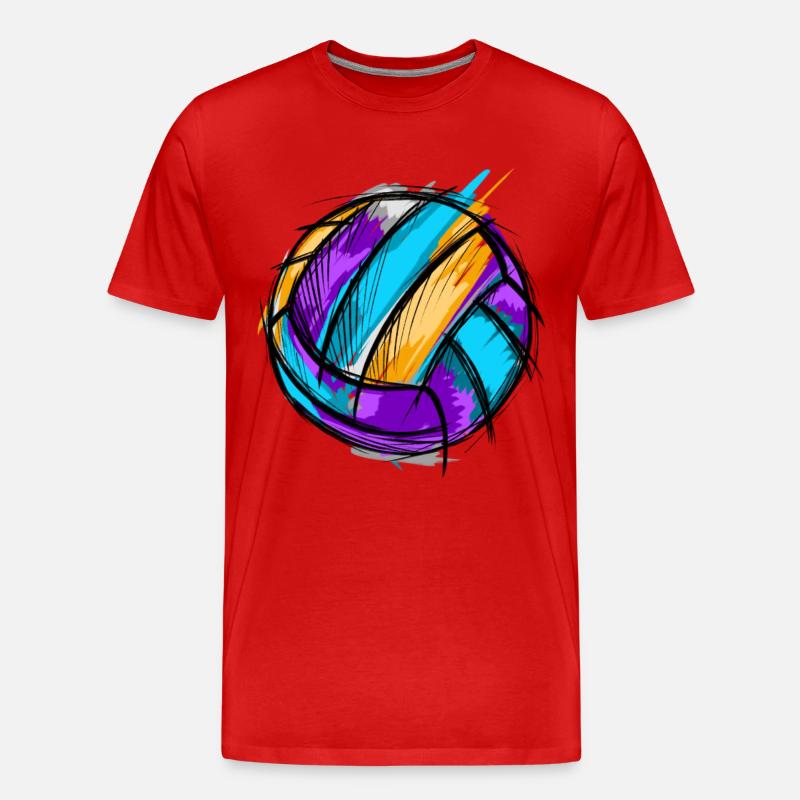 Volleyball - Männer Premium Bio T-Shirt - Rot