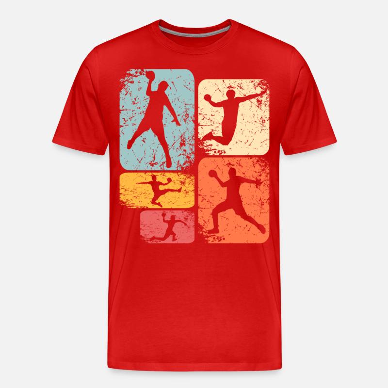 Handball Handballer - Männer Premium Bio T-Shirt - Rot