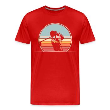 Golf Golfer - Männer Premium Bio T-Shirt - Rot - Vorne - Damien (186cm)