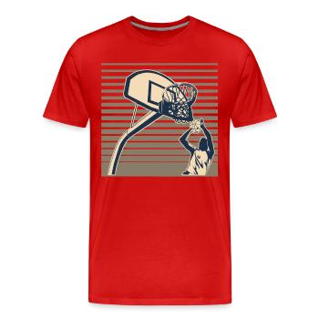 Basketball Basketballer - Männer Premium Bio T-Shirt - Rot - Vorne - Damien (186cm)