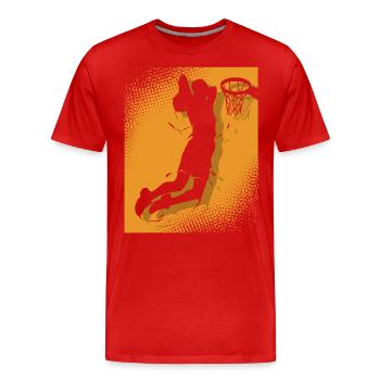 Basketball Basketballer - Männer Premium Bio T-Shirt - Rot - Vorne - Damien (186cm)