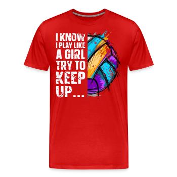 Volleyball - Men's Premium Organic T-Shirt - red - Front - Damien (186cm)