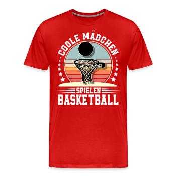 Basketball Basketballerin Frauen Basketball - Männer Premium Bio T-Shirt - Rot - Vorne - Damien (186cm)