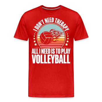Volleyball - Men's Premium Organic T-Shirt - red - Front - Damien (186cm)