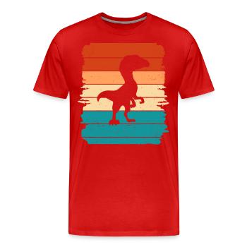 Dino - Männer Premium Bio T-Shirt - Rot - Vorne - Damien (186cm)