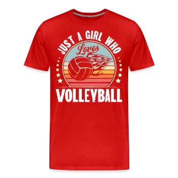 Volley-ball - T-shirt bio Premium Homme - rouge - Devant - Damien (186cm)