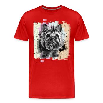 Yorkshire Terrier - Men's Premium Organic T-Shirt - red - Front - Damien (186cm)