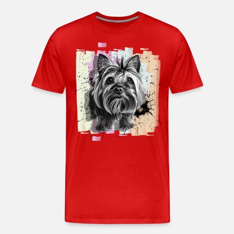 Yorkshire Terrier - Männer Premium Bio T-Shirt - Rot
