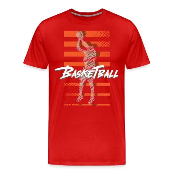 Basketball Basketballer - Männer Premium Bio T-Shirt - Rot - Vorne - Damien (186cm)