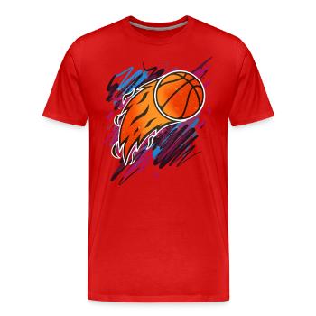 Basketball Basketballer - Männer Premium Bio T-Shirt - Rot - Vorne - Damien (186cm)