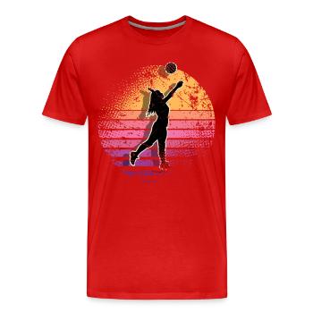 Volley-ball - T-shirt bio Premium Homme - rouge - Devant - Damien (186cm)